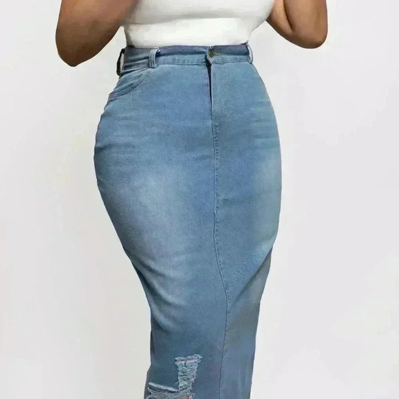 I Can’t Help It Denim Midi Skirt - Picture 2 of 3